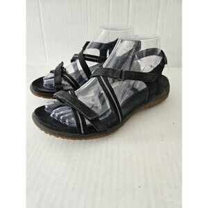 Ecco Black Suede Strappy Hiking Sandals Size EU 38 Adjustable Rugged Receptor